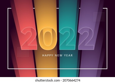Happy New Year 2022 background with creative typography