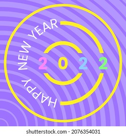 happy new year 2022 background with circle patterns. for banner, feed, greeting and celebration card