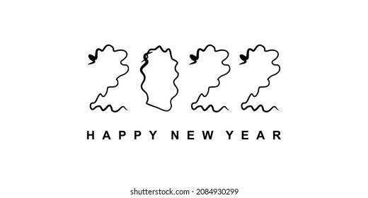 Feliz Año Nuevo 2022 Plantilla de fondo. Ilustración vectorial. Afiche de fondo o diseño de pancartas 2022. Antecedentes de Año Nuevo Feliz Moderno