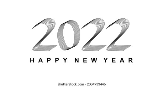 Happy New Year 2022 Background Template. Vector Illustration. 2022 Background Poster or Banner Design. Modern Happy New Year Background