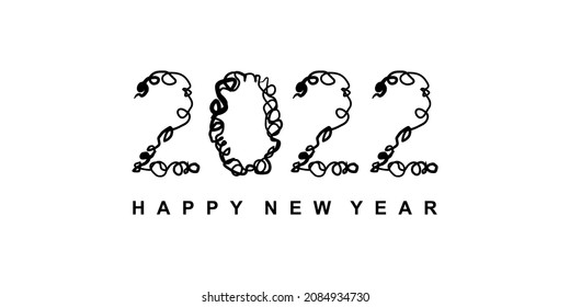 Happy New Year 2022 Background Template. Vector Illustration. 2022 Background Poster or Banner Design. Modern Happy New Year Background