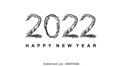 Happy New Year 2022 Background Template. Vector Illustration. 2022 Background Poster or Banner Design. Modern Happy New Year Background