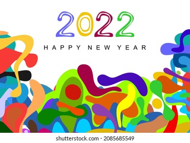 Happy New Year 2022 Background Template. Vector Illustration. 2022 Background Poster or Banner Design. Modern Happy New Year Background