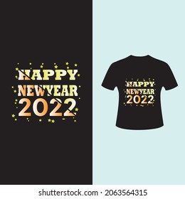 Happy New Year 2022 beste moderne T-Shirt Design-Vektorgrafik.