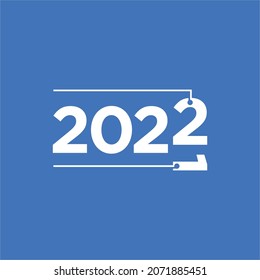 Happy new year 2022  blue background  - vector 