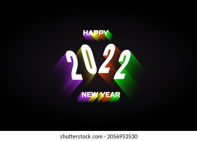 Happy New Year 2022 Bold Style Design Vector