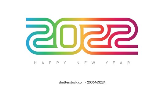 Happy new year 2022. Brochure or calendar cover design template. Cover of business diary for 2022 with wishes and colorful gradient.