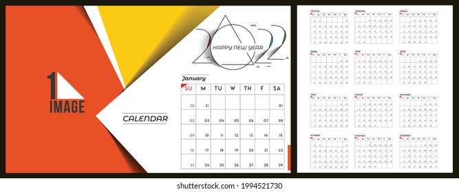 Mtu 2022 Calendar Happy New Year 2022 Calendar New Stock Vector (Royalty Free) 1994521730