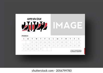 Happy new year 2022 Calendar - New Year Holiday design elements for holiday cards, calendar banner poster for decorations, Vector Illustration Background.