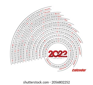 Happy new year 2022 Calendar - New Year Holiday design elements for holiday cards, calendar banner poster for decorations, Vector Illustration Background.