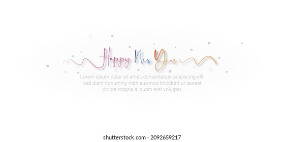 Happy New Year 2022 with calligraphic color full text.