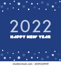 Happy New Year 2022 card design with snowflakes, greeting card.