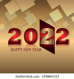 Happy new year 2022 celebration greeting card and background