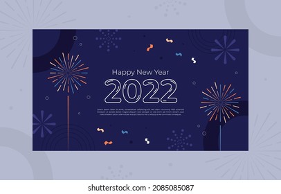 Happy new year 2022 celebration banner for advertising and promotion