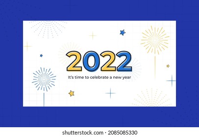 Happy new year 2022 celebration banner for advertising and promotion