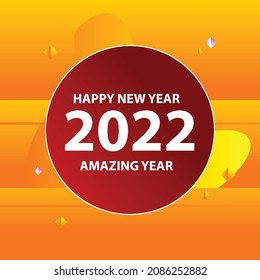 Happy New Year 2022 Celebration Vector Template Design Illustration