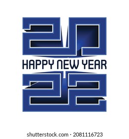 Happy new year 2022 character greeting illustration