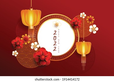 Happy new year 2022, Chinese new year, Year of the tiger, Zodiac sign for greetings card, invitation, posters, brochure, calendar, flyers, banners.