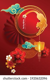 Happy new year 2022, Chinese new year, Year of the tiger, Zodiac sign for greetings card, invitation, posters, brochure, calendar, flyers, banners.