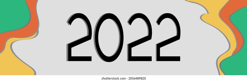 Happy new year 2022, christmas holiday, web banner for advertising - Vector illustration