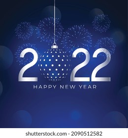happy new year 2022 christmas ball greeting design
