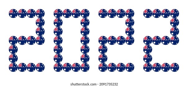 happy new year 2022 concept of australia country. vector illustration