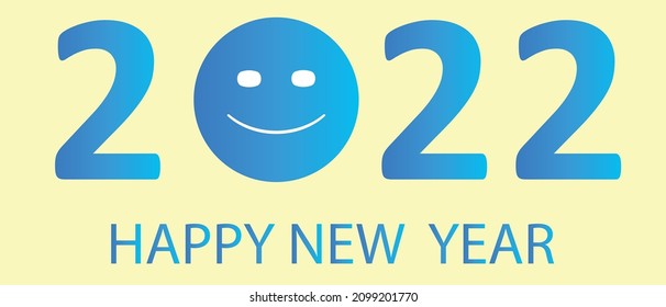 Happy New Year 2022.
New Year concept. Typographic logo 2022 design for celebration and decoration. 