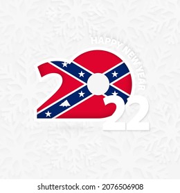 Happy New Year 2022 for Confederate on snowflake background. Greeting Confederate with new 2022 year.