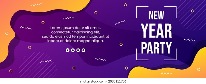 Happy New Year 2022 Cover Template Flat Design Illustration Editable of Square Background Suitable for Social media, Feed, Card, Greetings and Web Internet Ads 