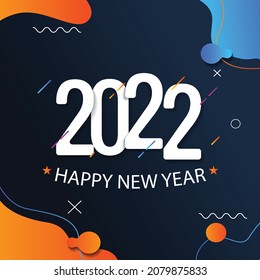 Feliz Año Nuevo 2022 Diseño Creativo. Resumen de plantilla de diseño gráfico aislado. Números decorativos. Dígitos de color. Decoración creativa y colorida.