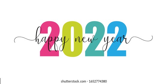 Happy New Year 2022 Design Template. Modern Design for Calendar, Invitations, Greeting Cards, Holidays Flyers or Prints.