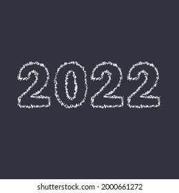 Feliz Año Nuevo 2022 elementos de diseño para tarjeta, papel, folleto, banner. Números aislados en el fondo blanco. Ilustración del vector