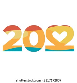 Happy new year 2022. Festive design with Christmas decorations
