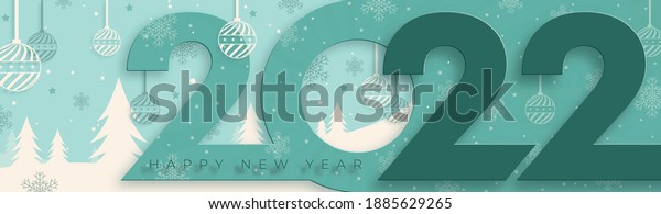 Happy New Year 2022 Festive Pattern Stock Vector (Royalty Free) 1885629265