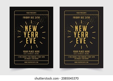 Happy new year 2022 Flyer. Set of Flyer, poster, banner, brochure design templates for Happy new year 2022. Vector illustration. Winter holiday Perfect for invitation, card.