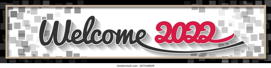 Happy new year 2022 gold plate balloon banner template with editable text effect Premium Vector