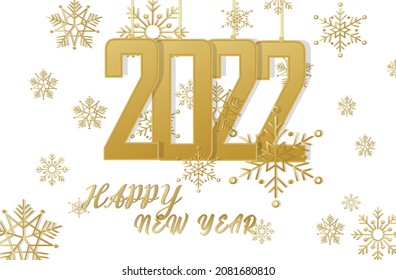Happy New Year 2022 Gold