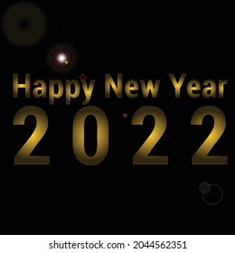 Happy new year 2022 gradient lighting vector background