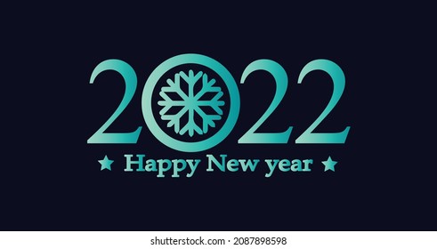Happy New Year 2022 gradient lettering text vector banner template on dark background. vector illustration can be used as banner, template, greeting card.