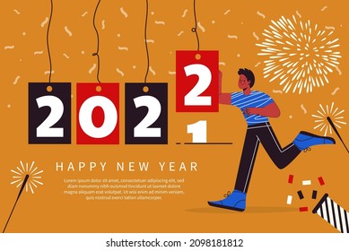 Happy New Year 2022 , Gradient Changing Year Illustration ,Changing year 2021 to 2022, Beautiful Background Golden Colour and Beautiful text Colour