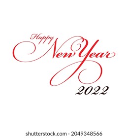 Happy new year 2022 greeting card vector illustration red and black