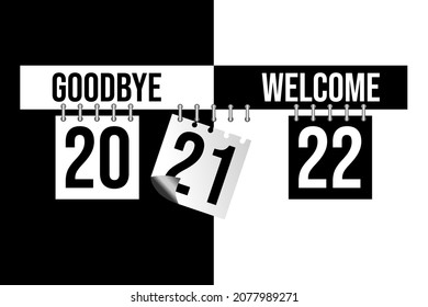 Happy New Year 2022 Greeting Card With Typography 