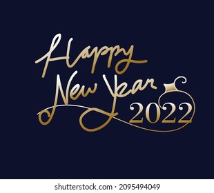 Happy new year 2022 greeting card
