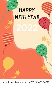 Happy New Year 2022 Greeting Cards are suitable for greeting cards, websites, to give to someone, and so on