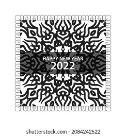 Schönes neues Jahr 2022 in handgezeichnet indischen Ornament mandala auf dem Hintergrund Stil.