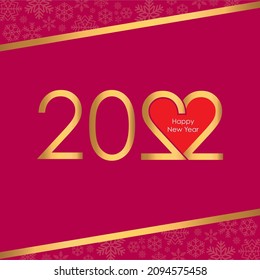 Happy new year 2022 with heart