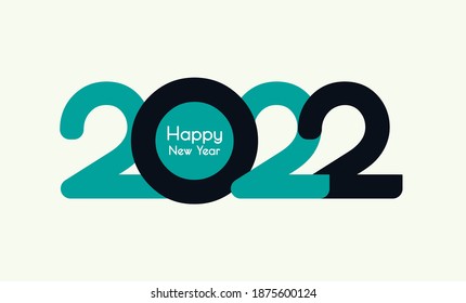 Happy New Year 2022. Holiday vector illustration numbers 2022. 2022 modern design