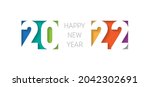 Happy new year 2022, horizontal banner. Brochure or calendar cover vector design template. Cover of business diary for 20 22 with wishes. The art of cutting paper.