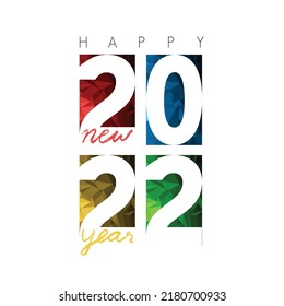 Happy new year 2022, horizontal banner. Brochure or calendar cover design template. Cover of business diary for year 2022. The art of paper cut.