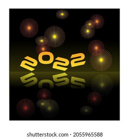 Happy New Year 2022 icon illustration